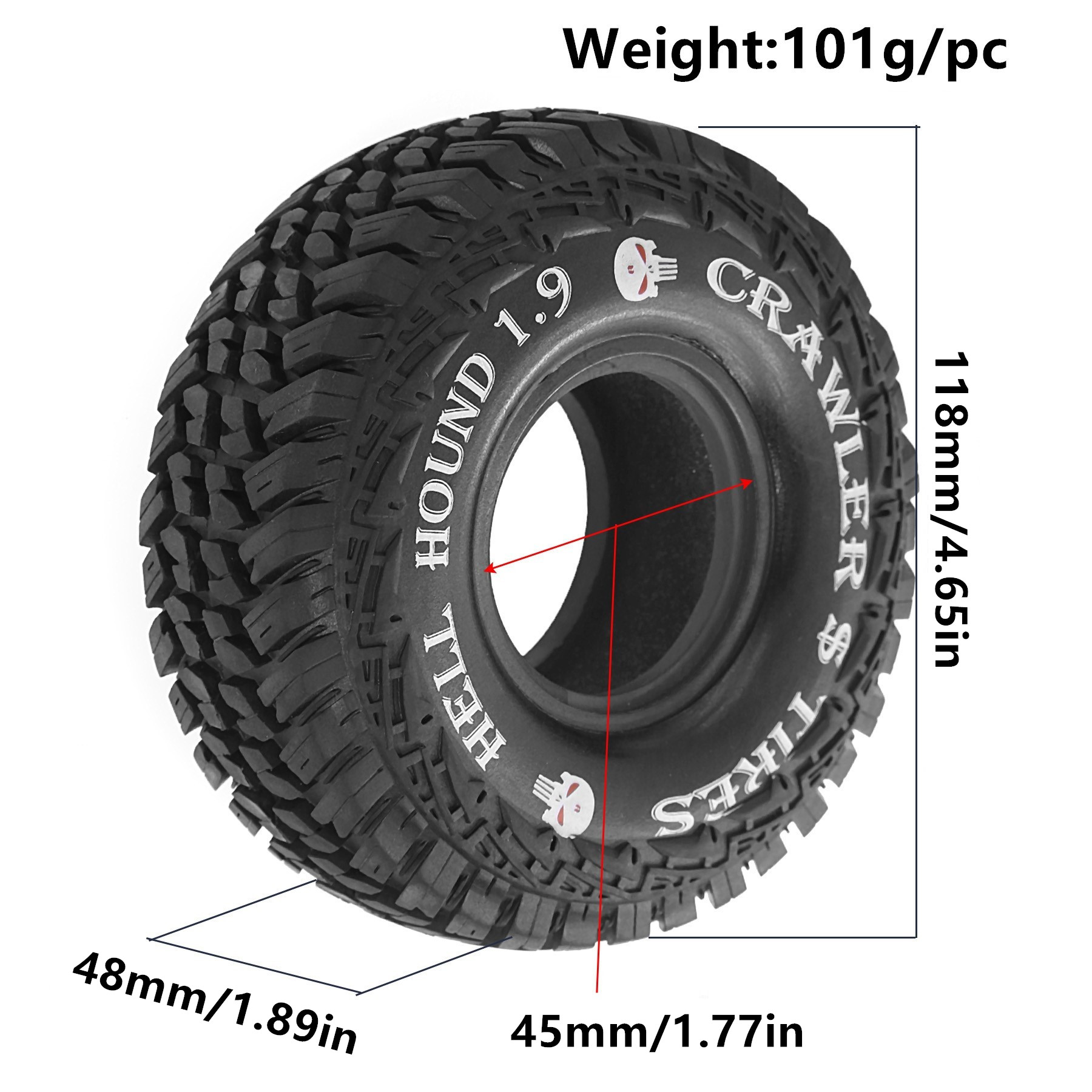 1,9 RC-Reifen, 1/10 All-Terrai – Rc Rock Crawler Bewertung und Preis