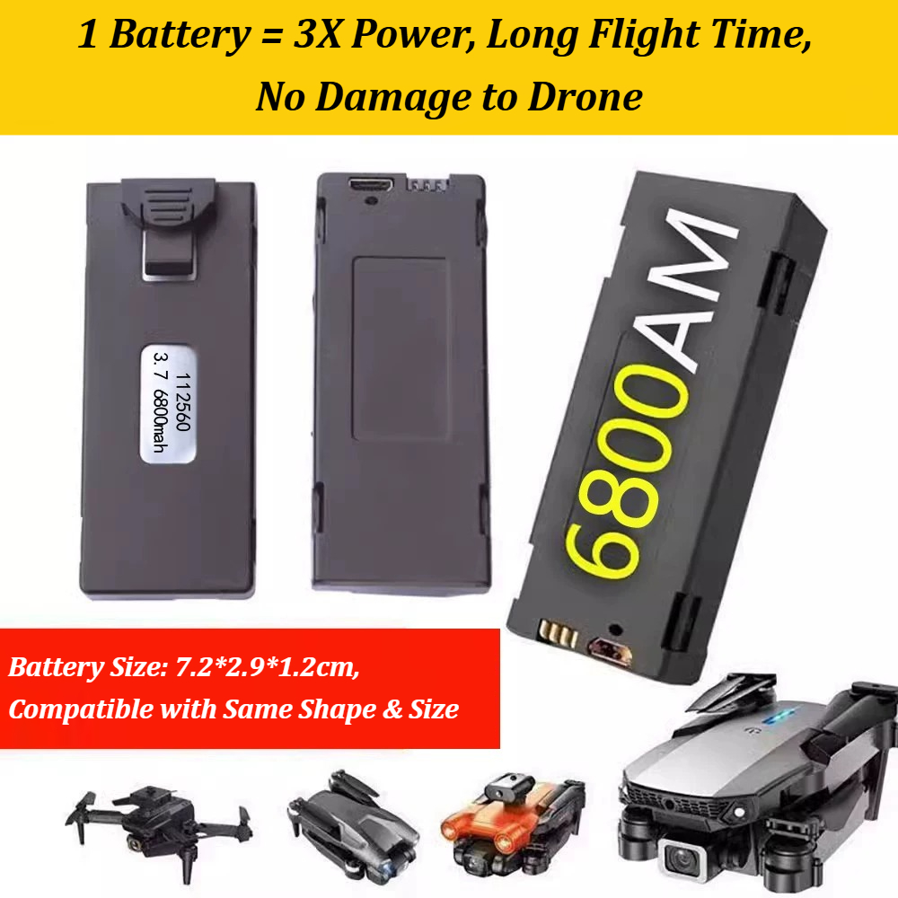 3,7 V 6800 mAh Ersatzakku-Zube – Drone E88 Rc Quadcopter Bewertung und Preis