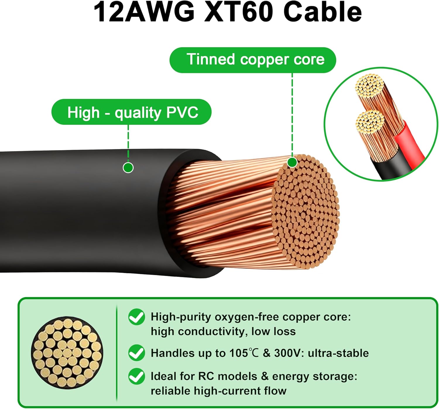 JMUYTOP 12AWG XT60 Einbaukabel – Drone Bike Rc Bewertung und Preis